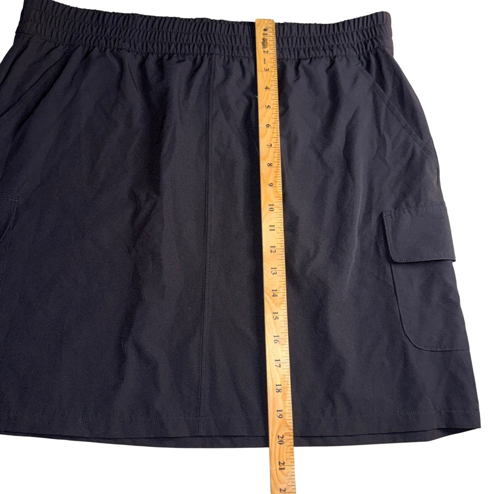 T by Talbots Cargo Active Skort 1X Black Elastic Waist Stretch Utility Skirt - Picture 2 of 6